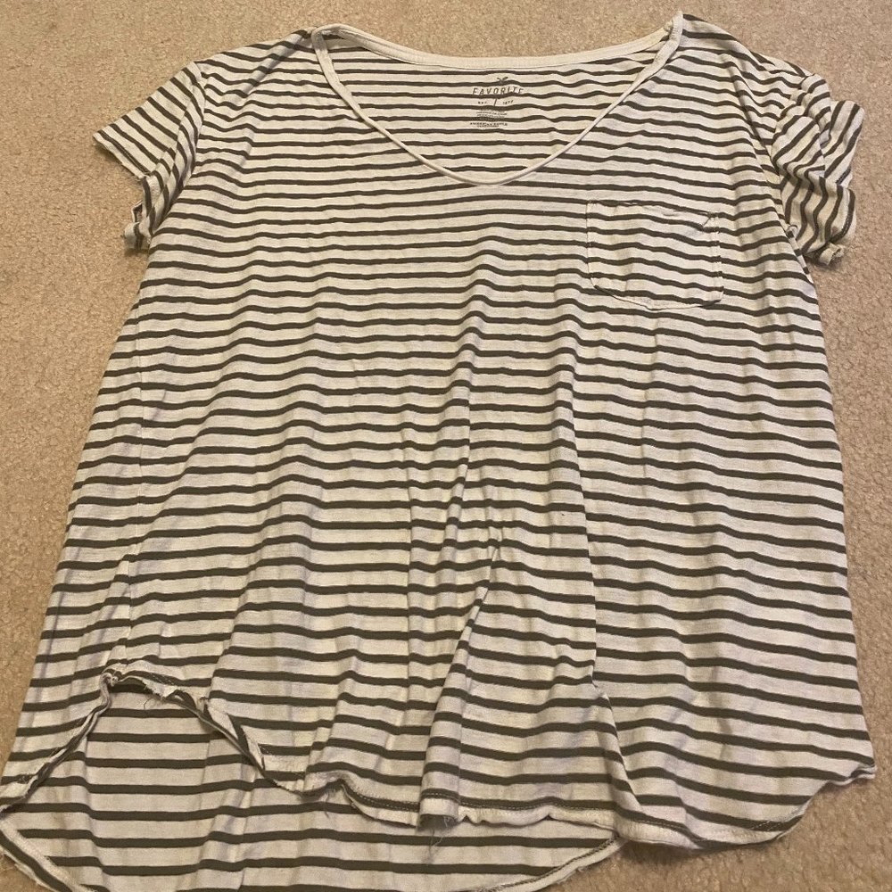 American Eagle Striped Favorite T-Shirt
